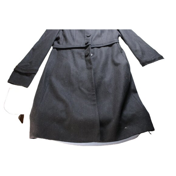 Nine West Womens Black Wool-Blend Long Sleeve Overcoat Size 10 🖤 Classic Button - Picture 2 of 12